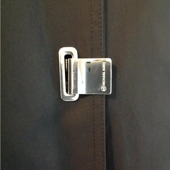 Michael Kors black water resistant rain jacket with stylish metal clasp closure - Picture 7 of 9